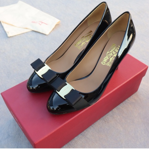 Replica Salvatore Ferragamo High-Heeled Shoes For Women #1099098 $96.00 USD for Wholesale