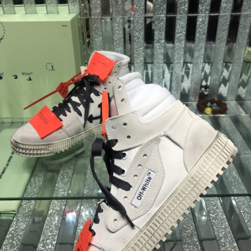 Replica Off-White High Tops Shoes For Men #1099185 $105.00 USD for Wholesale