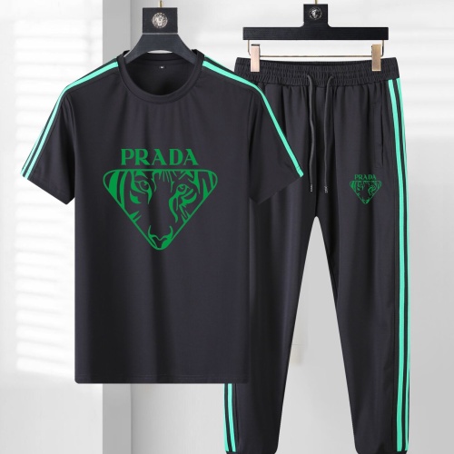 Prada Tracksuits Short Sleeved For Men #1100009 $80.00 USD, Wholesale Replica Prada Tracksuits