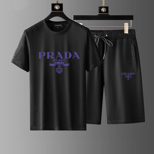 Prada Tracksuits Short Sleeved For Men #1100027 $52.00 USD, Wholesale Replica Prada Tracksuits