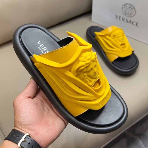Replica Versace Slippers For Men #1100141 $56.00 USD for Wholesale