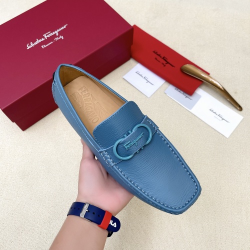 Replica Salvatore Ferragamo Leather Shoes For Men #1104241 $112.00 USD for Wholesale