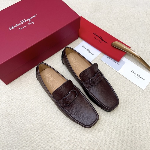 Replica Salvatore Ferragamo Leather Shoes For Men #1104242 $112.00 USD for Wholesale