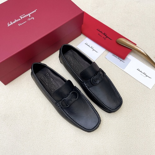 Replica Salvatore Ferragamo Leather Shoes For Men #1104244 $112.00 USD for Wholesale