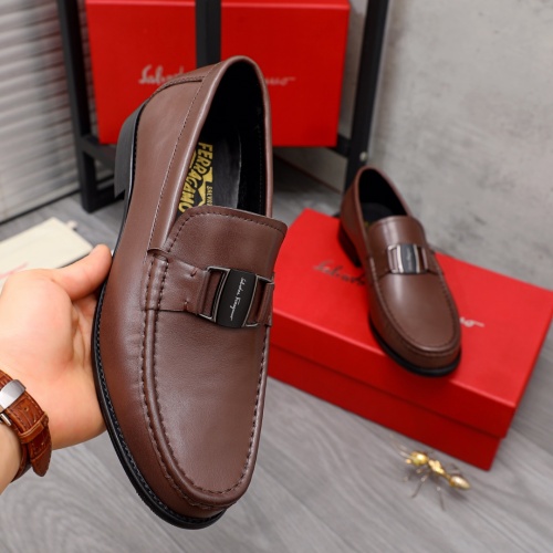 Replica Salvatore Ferragamo Leather Shoes For Men #1107325 $85.00 USD for Wholesale