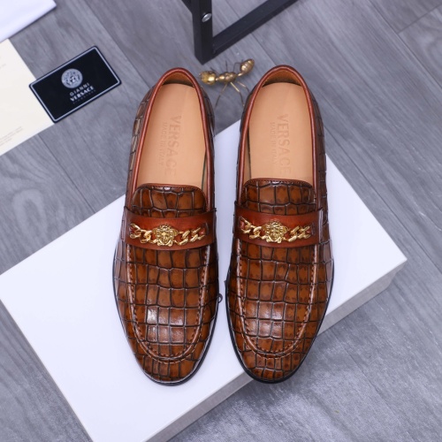 Replica Versace Leather Shoes For Men #1120313 $98.00 USD for Wholesale
