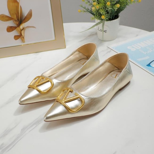 Valentino Flat Shoes For Women #1121044 $76.00 USD, Wholesale Replica Valentino Flat Shoes
