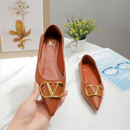 Replica Valentino Flat Shoes For Women #1121045 $76.00 USD for Wholesale