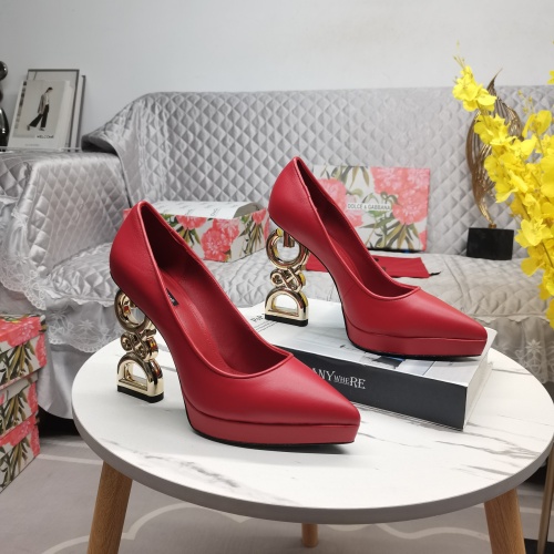 Replica Dolce & Gabbana D&G High-Heeled Shoes For Women #1122806 $155.00 USD for Wholesale