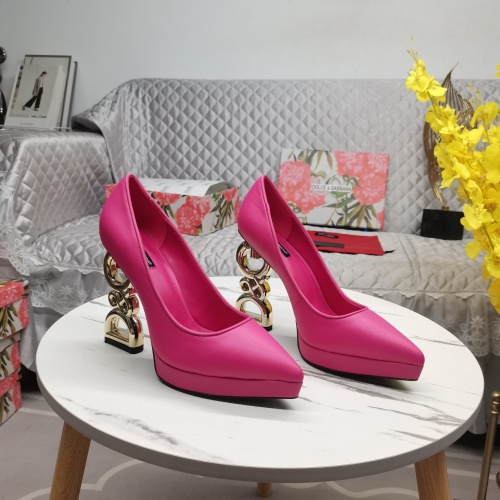 Dolce &amp; Gabbana D&amp;G High-Heeled Shoes For Women #1122807 $155.00 USD, Wholesale Replica Dolce &amp; Gabbana D&amp;G High-Heeled Shoes