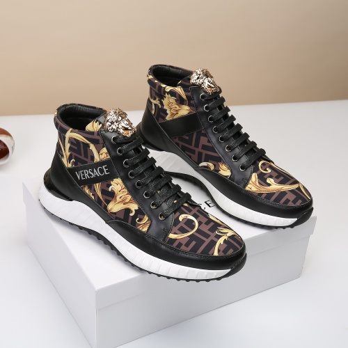 Replica Versace High Tops Shoes For Men #1125433 $80.00 USD for Wholesale