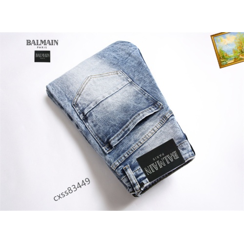 Replica Balmain Jeans For Men #1127345 $48.00 USD for Wholesale