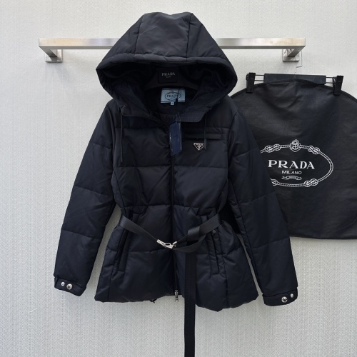 Prada Down Feather Coat Long Sleeved For Women #1130327 $210.00 USD, Wholesale Replica Prada Down Feather Coat
