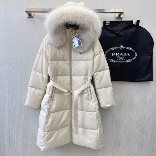 Replica Prada Down Feather Coat Long Sleeved For Women #1130328 $264.46 USD for Wholesale