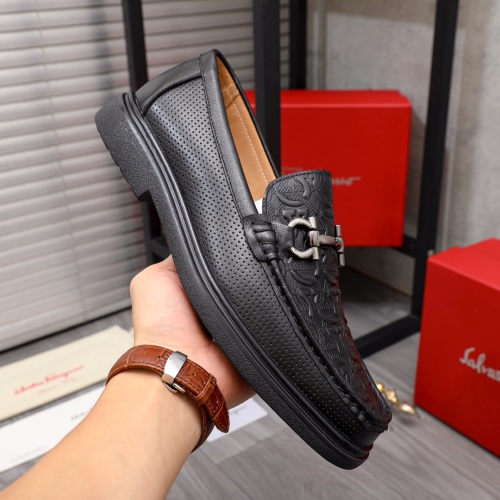 Replica Salvatore Ferragamo Leather Shoes For Men #1133898 $82.00 USD for Wholesale