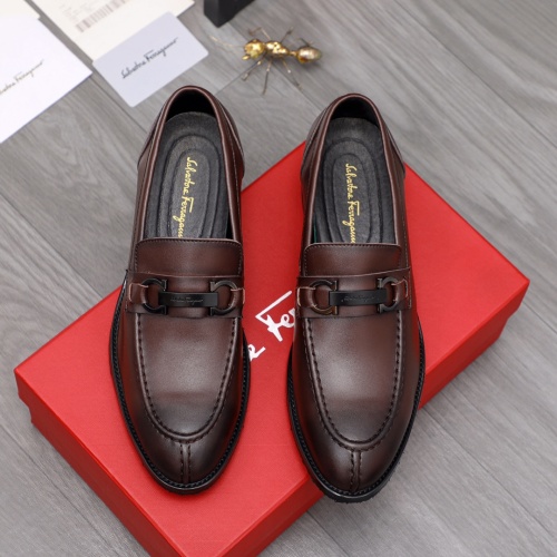 Replica Salvatore Ferragamo Leather Shoes For Men #1133900 $80.00 USD for Wholesale