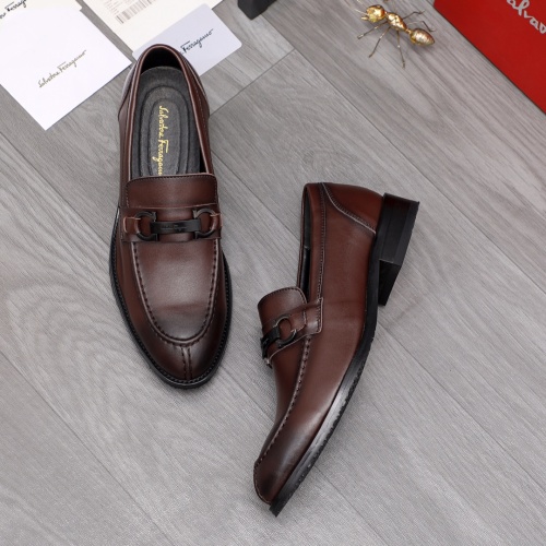 Replica Salvatore Ferragamo Leather Shoes For Men #1133900 $80.00 USD for Wholesale