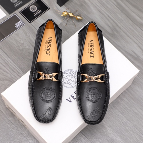 Replica Versace Leather Shoes For Men #1134019 $68.00 USD for Wholesale