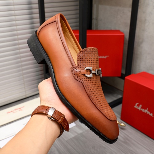 Replica Salvatore Ferragamo Leather Shoes For Men #1134194 $82.00 USD for Wholesale