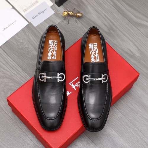 Replica Salvatore Ferragamo Leather Shoes For Men #1134253 $72.00 USD for Wholesale
