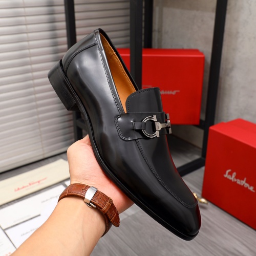 Replica Salvatore Ferragamo Leather Shoes For Men #1134258 $82.00 USD for Wholesale