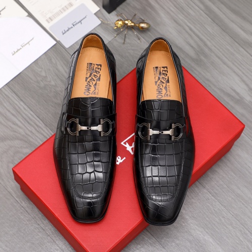 Replica Salvatore Ferragamo Leather Shoes For Men #1134259 $82.00 USD for Wholesale