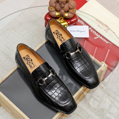 Replica Salvatore Ferragamo Leather Shoes For Men #1134666 $82.00 USD for Wholesale