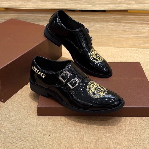 Replica Versace Leather Shoes For Men #1134902 $80.00 USD for Wholesale