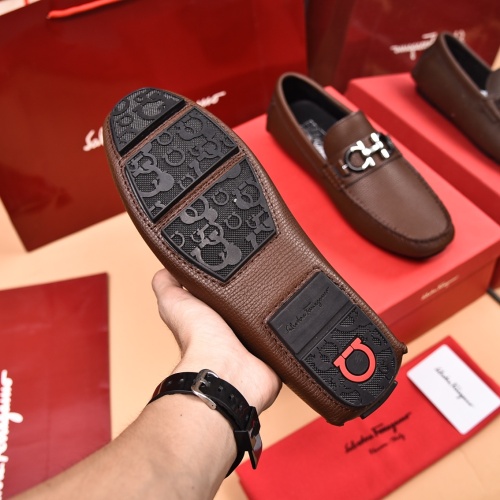 Replica Salvatore Ferragamo Leather Shoes For Men #1134956 $80.00 USD for Wholesale