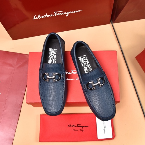 Replica Salvatore Ferragamo Leather Shoes For Men #1134957 $80.00 USD for Wholesale