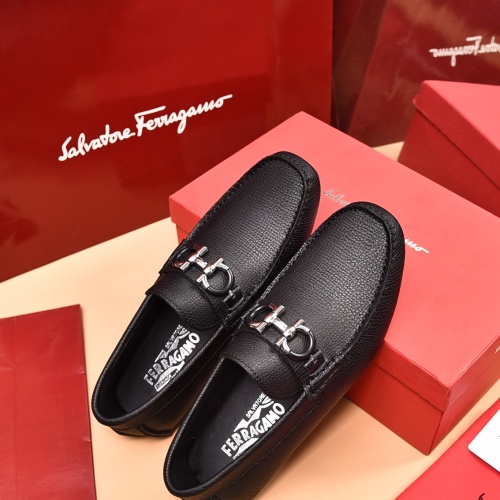 Replica Salvatore Ferragamo Leather Shoes For Men #1134958 $80.00 USD for Wholesale