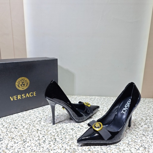 Versace High-Heeled Shoes For Women #1137359 $112.00 USD, Wholesale Replica Versace High-Heeled Shoes