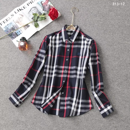 Burberry Shirts Long Sleeved For Women #1138214 $38.00 USD, Wholesale Replica Burberry Shirts
