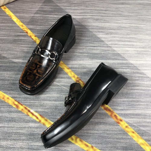 Replica Salvatore Ferragamo Leather Shoes For Men #1140589 $96.00 USD for Wholesale