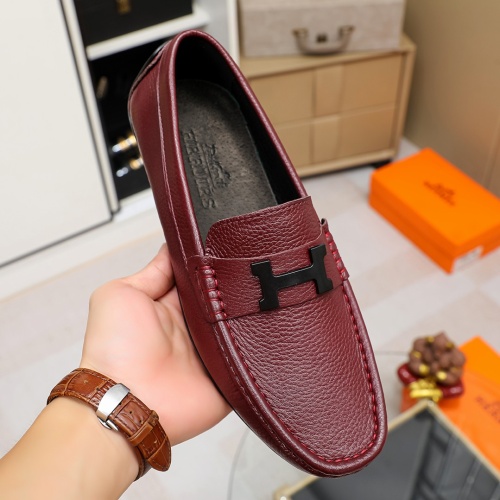 Replica Hermes Leather Shoes For Men #1140705 $68.00 USD for Wholesale