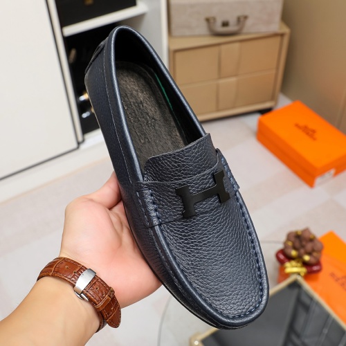 Replica Hermes Leather Shoes For Men #1140706 $68.00 USD for Wholesale