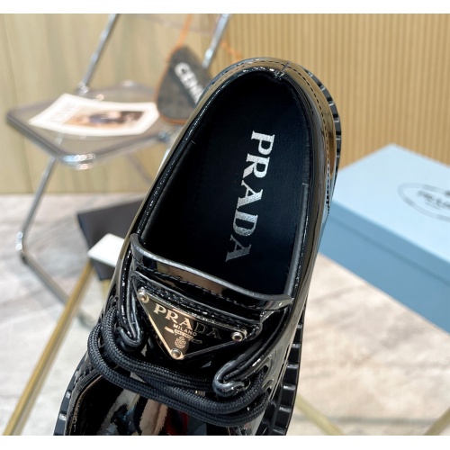 Replica Prada Leather Shoes For Women #1140735 $100.00 USD for Wholesale