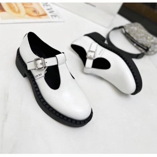 Prada Leather Shoes For Women #1140741 $92.00 USD, Wholesale Replica Prada Leather Shoes