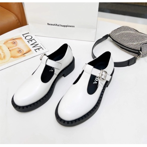 Replica Prada Leather Shoes For Women #1140741 $92.00 USD for Wholesale