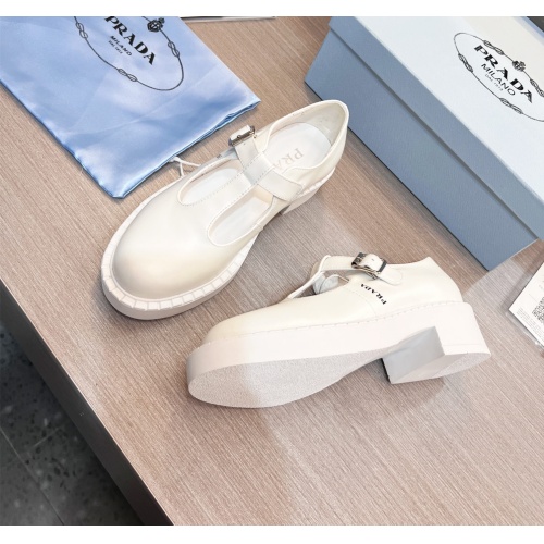 Replica Prada Leather Shoes For Women #1140743 $98.00 USD for Wholesale