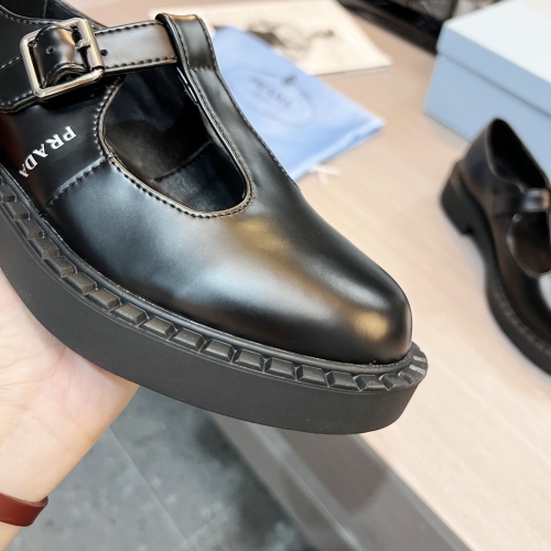 Replica Prada Leather Shoes For Women #1140744 $98.00 USD for Wholesale