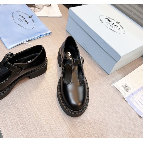 Replica Prada Leather Shoes For Women #1140744 $98.00 USD for Wholesale