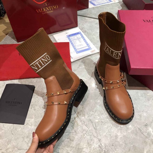 Replica Valentino Boots For Women #1140967 $100.00 USD for Wholesale