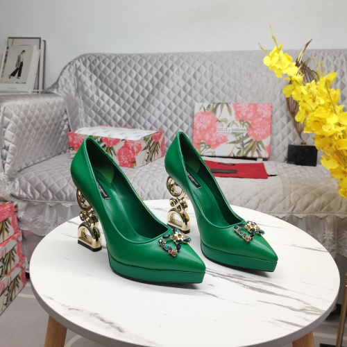 Dolce &amp; Gabbana D&amp;G High-Heeled Shoes For Women #1141192 $160.00 USD, Wholesale Replica Dolce &amp; Gabbana D&amp;G High-Heeled Shoes