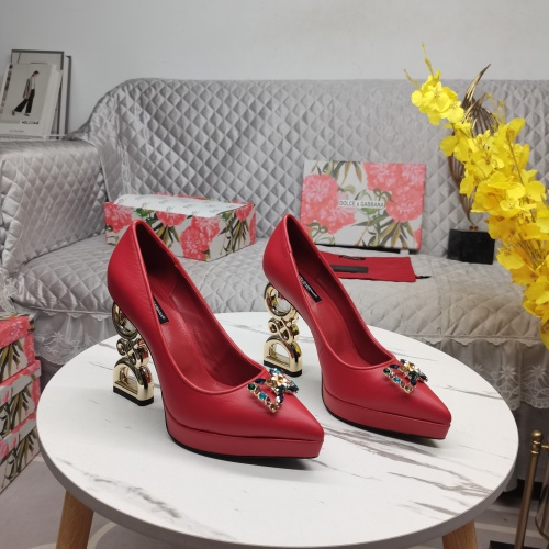 Dolce &amp; Gabbana D&amp;G High-Heeled Shoes For Women #1141193 $160.00 USD, Wholesale Replica Dolce &amp; Gabbana D&amp;G High-Heeled Shoes