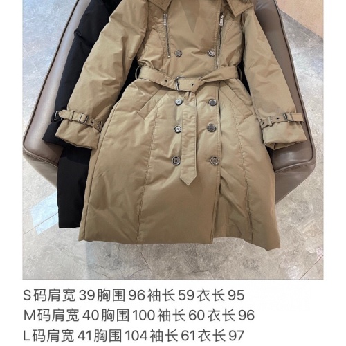 Replica Burberry Down Feather Coat Long Sleeved For Women #1141506 $280.99 USD for Wholesale