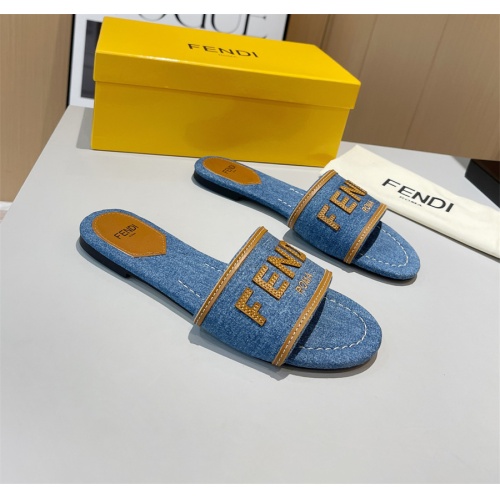 Replica Fendi Slippers For Women #1141593 $80.00 USD for Wholesale