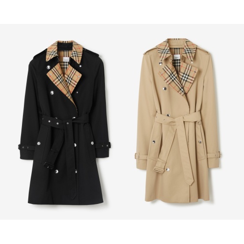 Replica Burberry Trench Coat Long Sleeved For Women #1142034 $170.00 USD for Wholesale