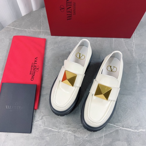 Replica Valentino Leather Shoes For Women #1143843 $122.00 USD for Wholesale