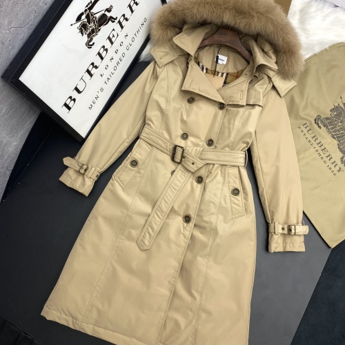 Burberry Down Feather Coat Long Sleeved For Women #1145249 $280.99 USD, Wholesale Replica Burberry Down Feather Coat